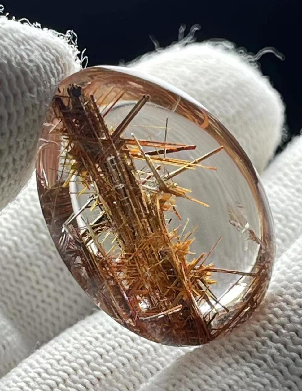 Natural Clear Rutile Quartz Crystal Pendant,with Inclusion of Copper Titanium,Copper Thorny Tree Trunk Phantom,High Clarity Crystal Pendant