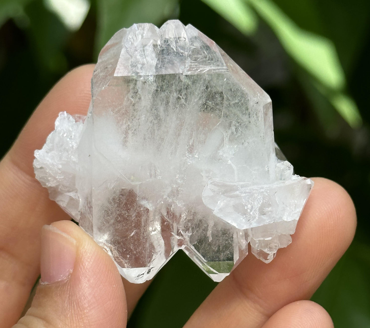 Clear Faden Quartz Crystal from Pakistan/Double Terminated Crystal Cluster/Crystal Healing/Meditation/Worry Stone-34 g