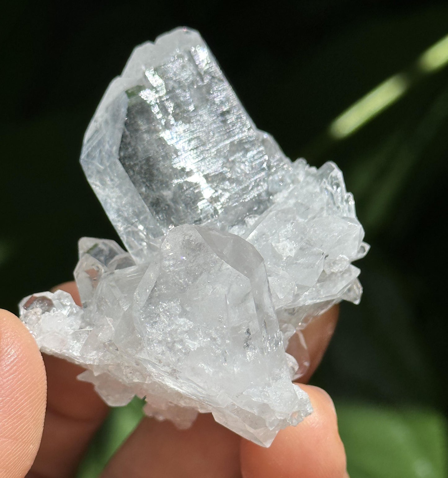 Clear Faden Quartz Crystal from Pakistan/Double Terminated Crystal Cluster/Crystal Healing/Meditation/Worry Stone-44 g