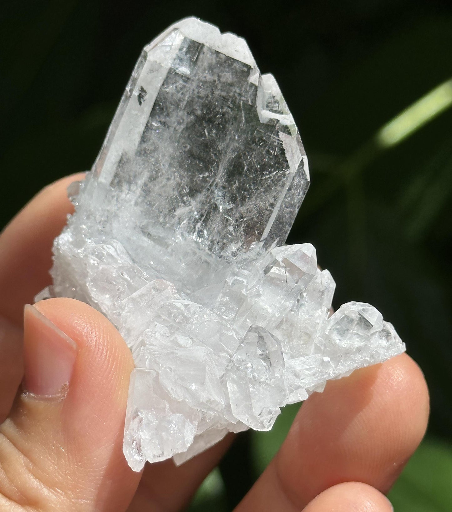 Clear Faden Quartz Crystal from Pakistan/Double Terminated Crystal Cluster/Crystal Healing/Meditation/Worry Stone-44 g