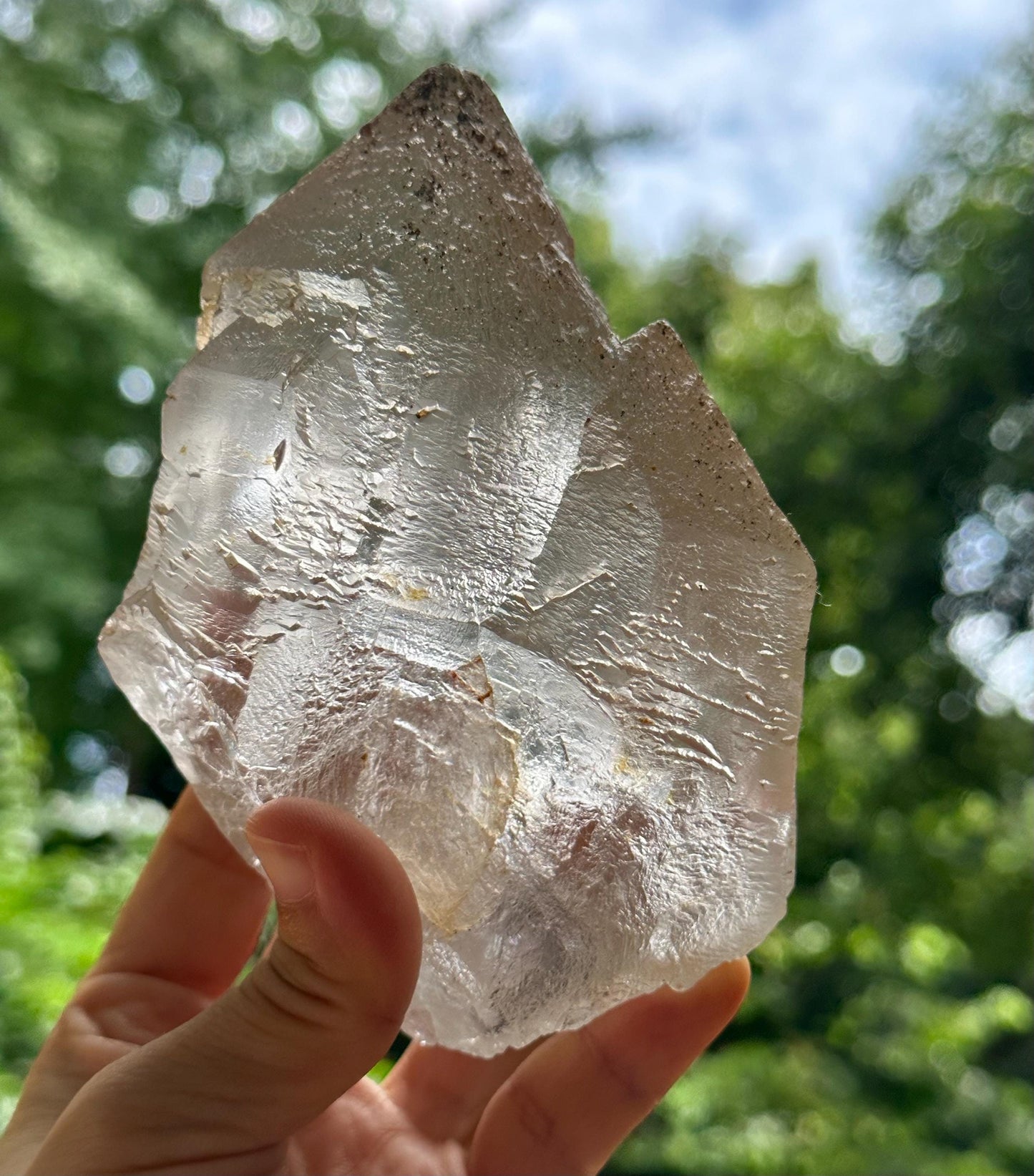 Rare Clear Himalayan Tantric Twins Nirvana Quartz Crystal/Record-keeper Etched Energy Crystal/Erosioned Crystal/Meditation/Reiki-678 g