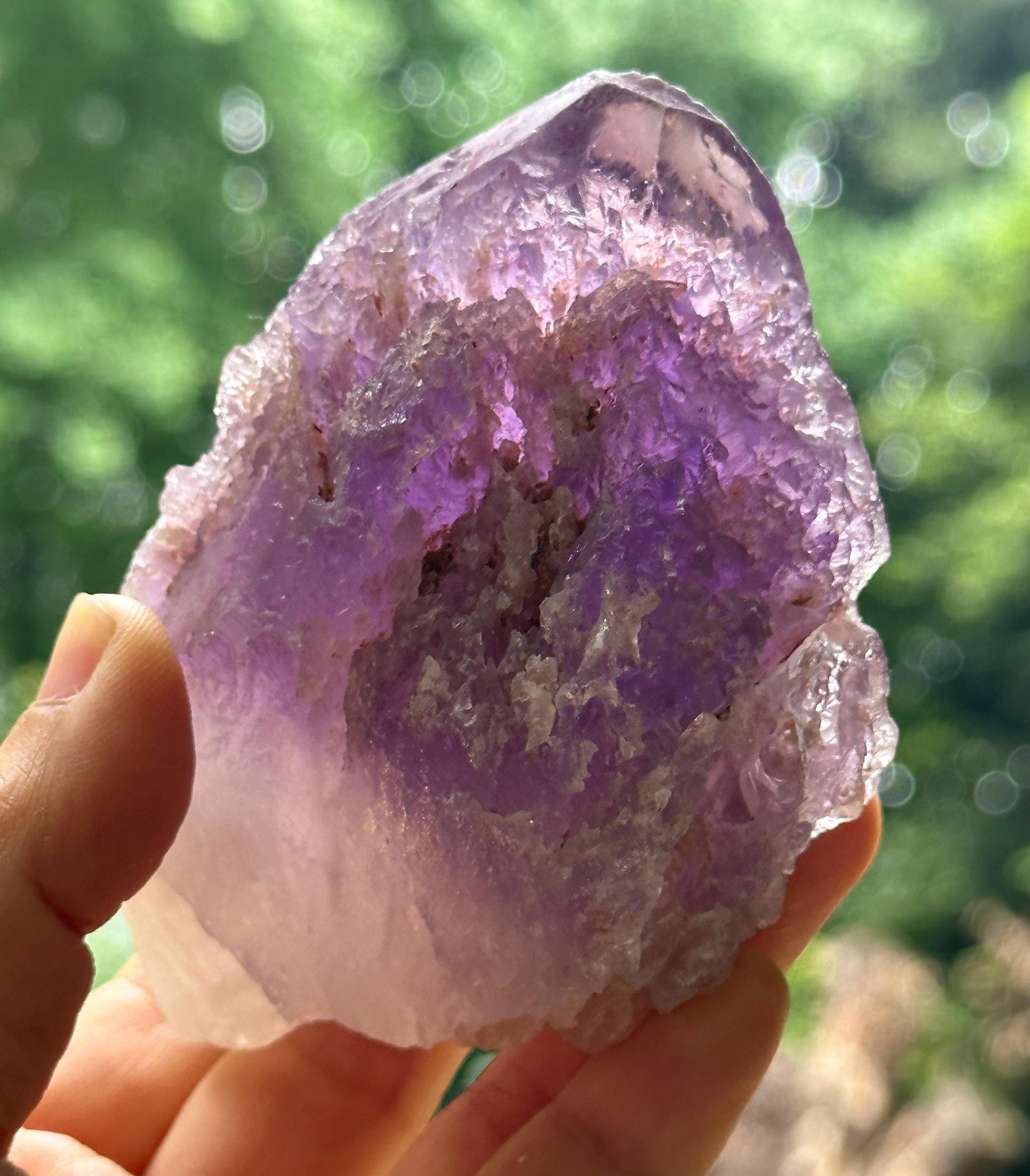 Natural Dissolution Amethyst Quartz Crystal/Etched Amethyst /Violet Nirvana Energy Crystal/Erosioned Quartz/Meditation/Reiki-320 g