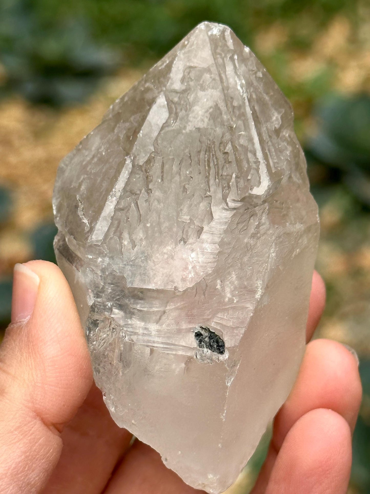 Rare Skeletal Quartz Fenster Crystal Point/Specimen/Super Energy Healing Crystals/Reiki-144 g