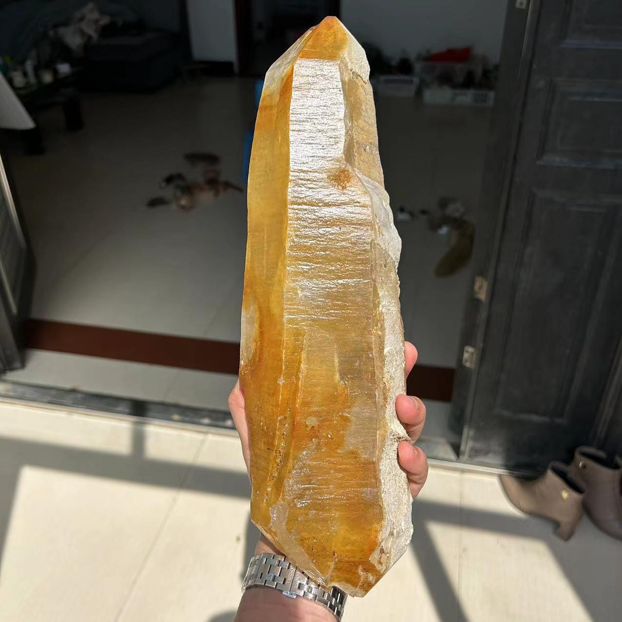 9.7 lbs Huge Golden Himalayan Double Terminated  Quartz Twins Aura Crystal/Tibet Energy Crystal/Display/Meditation/Collection/Specimen-4400g