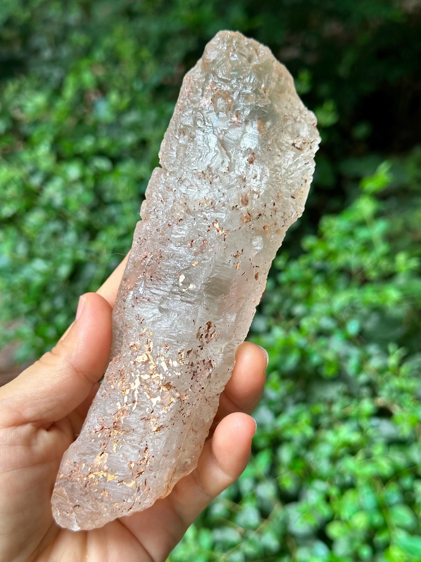 Pink Himalayan Record-keeper Nirvana Quartz Single Crystal Self-healed Crystal/Energy Crystal/Reiki/Healing Crystal/Meditation-438g