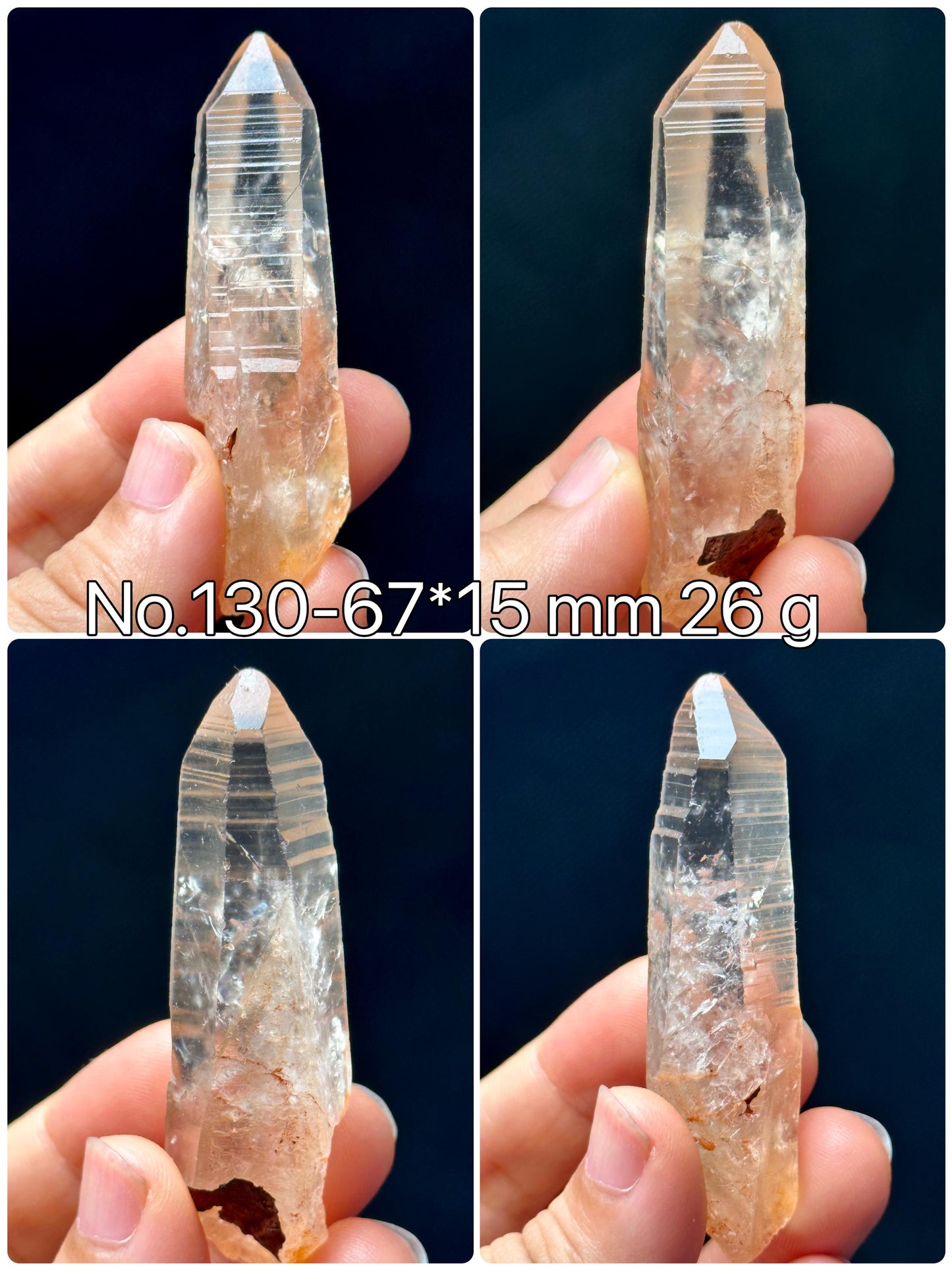 You Pick!Clear Pink Lemurian Seed Quartz Crystal,Akashic Striation Energy Crystal Mediation,Reiki,Meditation,Healing,Chakra,Zen,Worry Stone