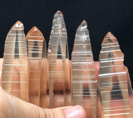 You Pick!Clear Pink Lemurian Seed Quartz Crystal Point for Jewelry Making ,Natural Crystal Beads--undrilled,Mediation,Zen,Reiki,Aura Crystal