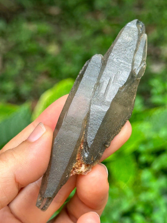 Double Terminated Twins Laser Crystal Green Rutile Quartz Point/Himalaya Energy Crystal/Generator Healing Crystal/Meditation Crystal-41 g