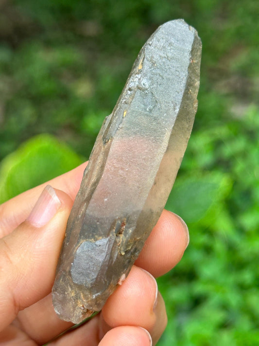 Natural Double Terminated Laser Crystal Green Rutile Quartz Point/Himalaya Energy Crystal/Generator Healing Crystal/Meditation Crystal-37 g