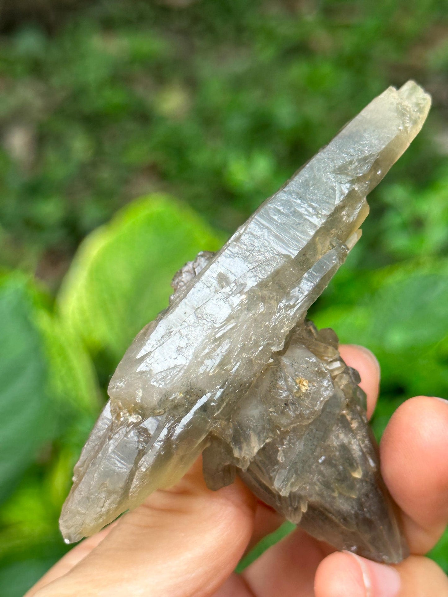 Rare Double Terminated Twins Laser Crystal Green Rutile Quartz Point/Himalaya Energy Crystal/Generator Crystal/Meditation/Healing -62 g