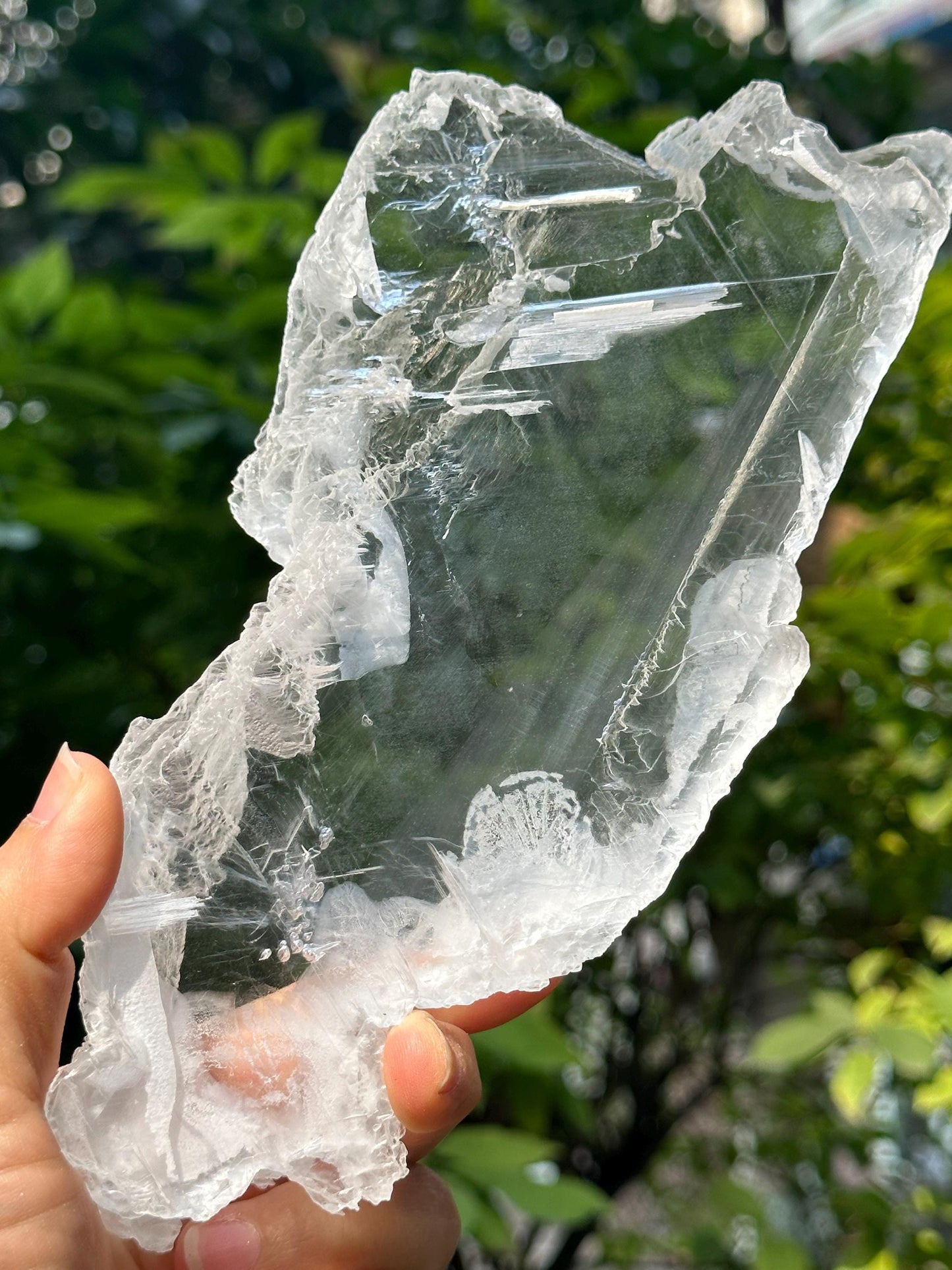 Natural Clear Gypsum Crystal Quartz Point/White Raw Selenite Crystal/Crystal Grid/Special gift/Meditation Stone/Gift for Her/Reiki-759 g