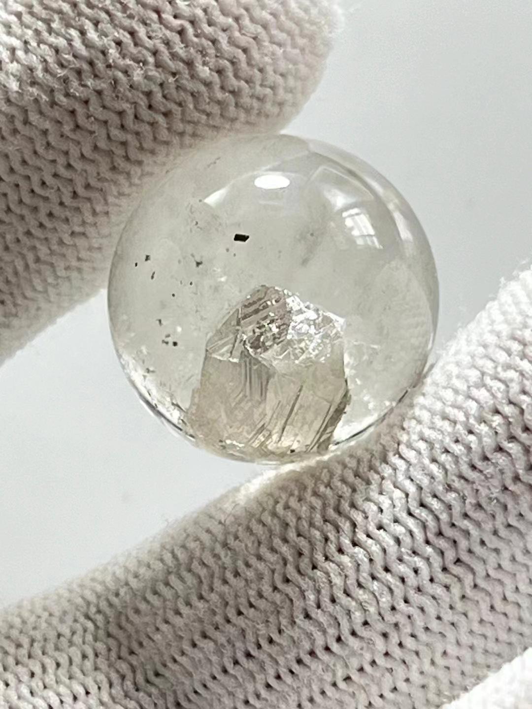 Inner Child Crystal Quartz Sphere,Quartz Tower Include in Natural Clear Crystal Ball,Healing Crystal ,Crystal Bead Pendant,Necklace Making