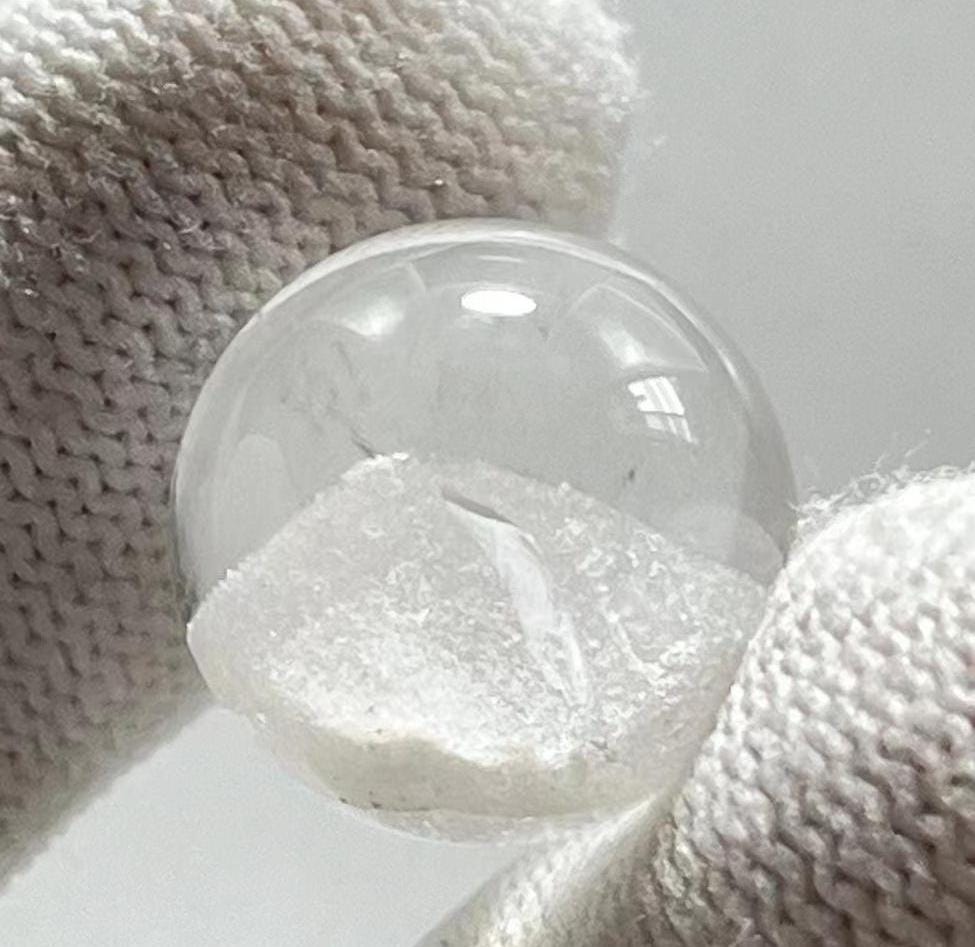 Clear Pyramid Phantom Crystal Ball,White Calcite Include in Natural Clear Crystal,Crystal Bead Pendant,Necklace Making,Healing Crystal