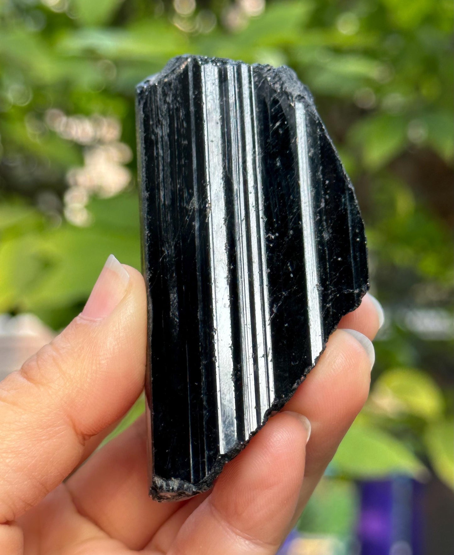 Shining Raw Black Tourmaline Crystal/Tourmaline Specimen/Rough Tourmaline Specimen/Collection/Meditation/Healing-159 g