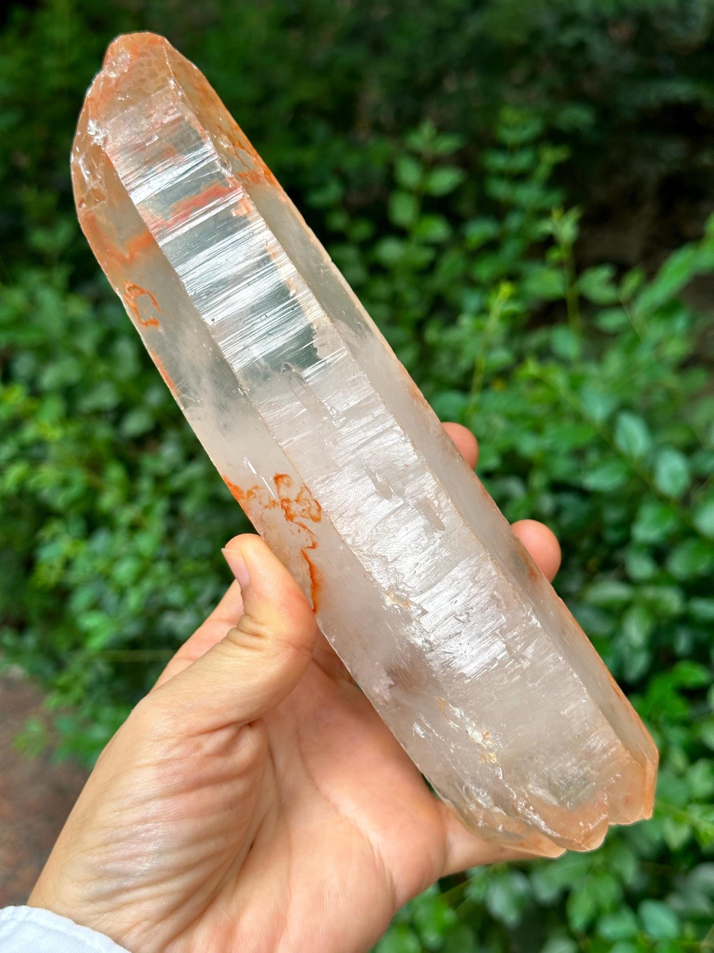 8.2" Natural Long Himalayan Double Terminated Quartz Crystal with Amphibole Included/ET Crystal Collection/Meditation/Reiki/Healing-679 g