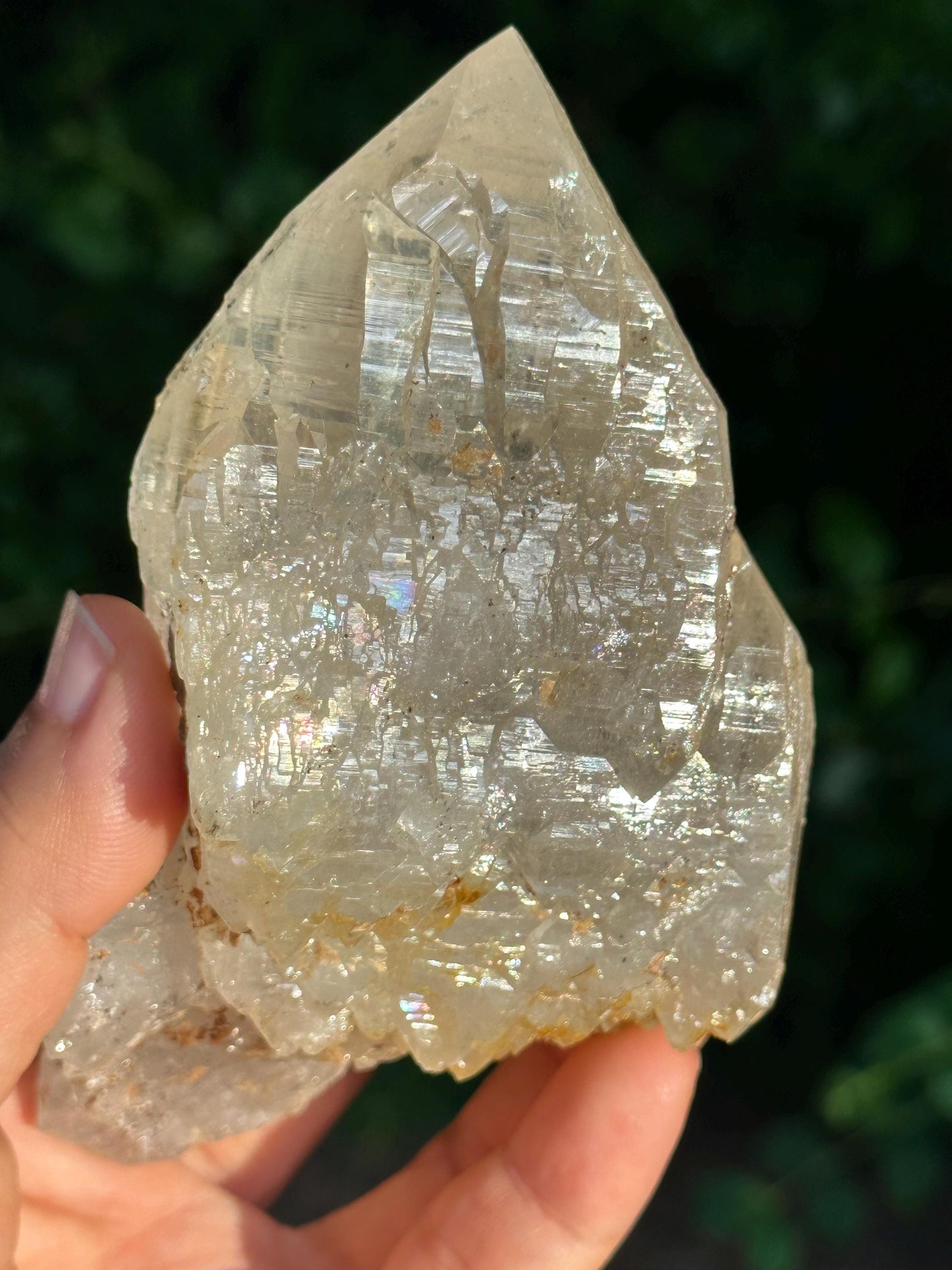 Rare Golden Rainbow Double Terminated Himalayan Quartz/Natural Aura Crystal/Tibet Energy Crystal/Healing/Meditation/Collection/Specimen-352g