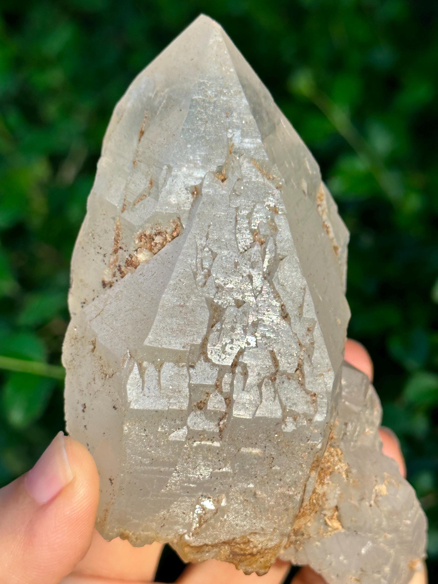 Rare Golden Rainbow Double Terminated Himalayan Quartz/Natural Aura Crystal/Tibet Energy Crystal/Healing/Meditation/Collection/Specimen-352g