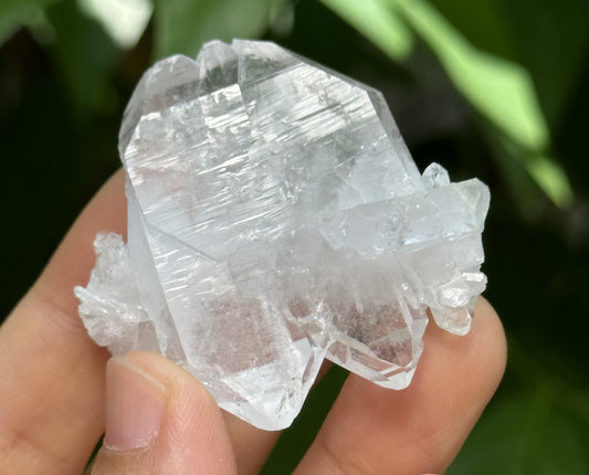 Clear Faden Quartz Crystal from Pakistan/Double Terminated Crystal Cluster/Crystal Healing/Meditation/Worry Stone-34 g