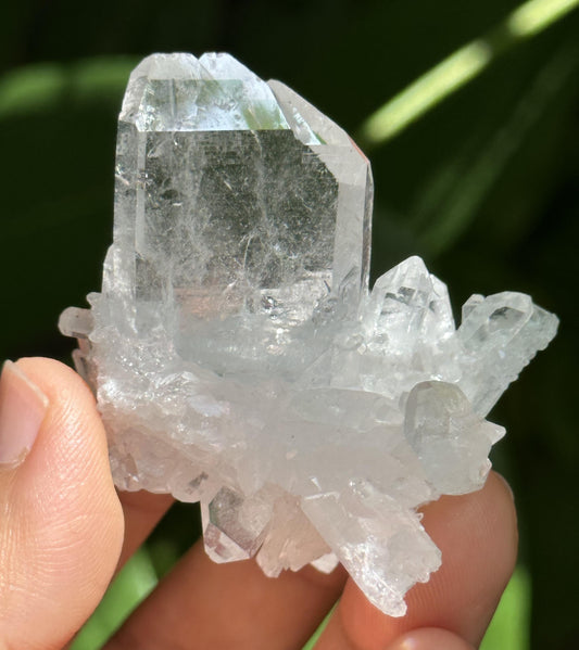 Clear Faden Quartz Crystal from Pakistan/Double Terminated Crystal Cluster/Crystal Healing/Meditation/Worry Stone-44 g