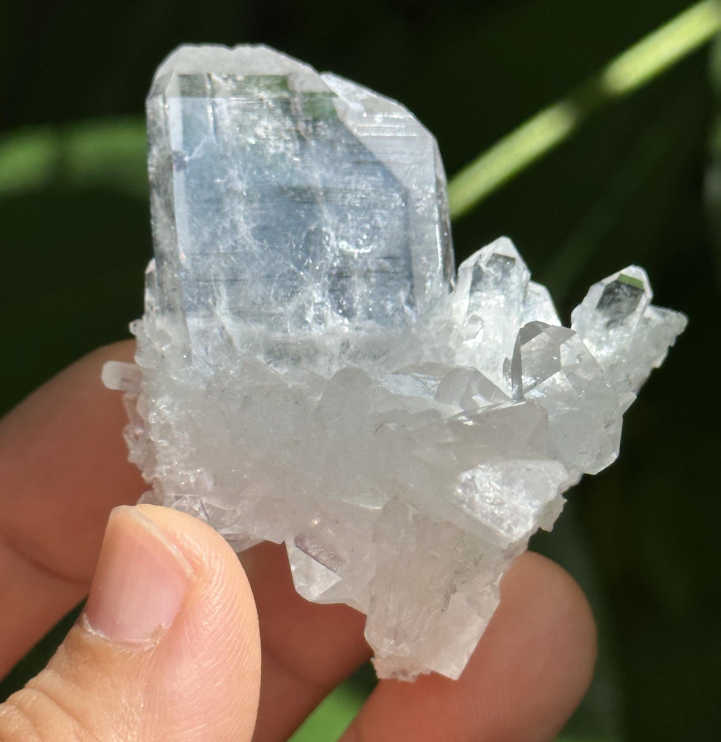 Clear Faden Quartz Crystal from Pakistan/Double Terminated Crystal Cluster/Crystal Healing/Meditation/Worry Stone-44 g