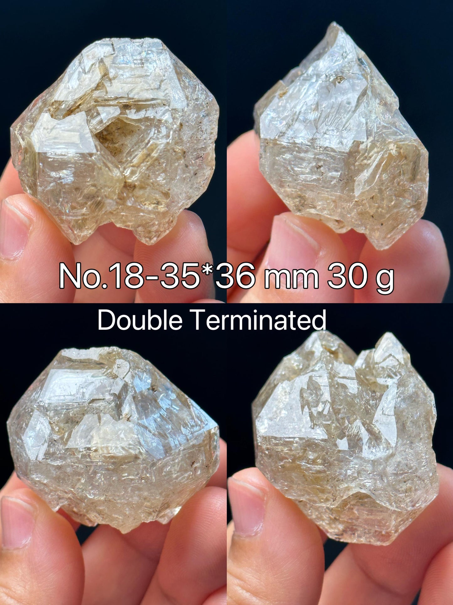 You Pick! Clear Himalayan Skeletal Quartz Fenster Crystal/Double Terminated Golden Clay Skeleton Energy Crystal/Palm-size Crystal Healing