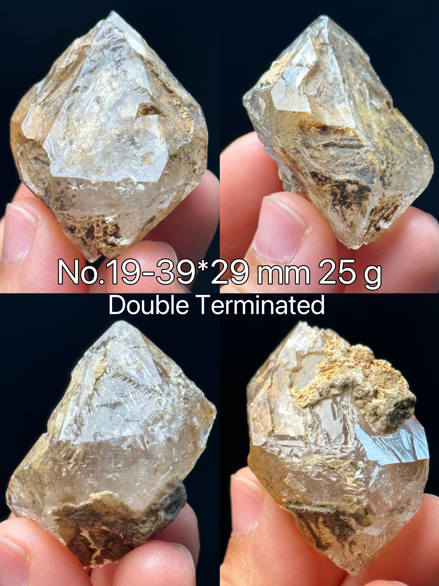 You Pick! Clear Himalayan Skeletal Quartz Fenster Crystal/Double Terminated Golden Clay Skeleton Energy Crystal/Palm-size Crystal Healing