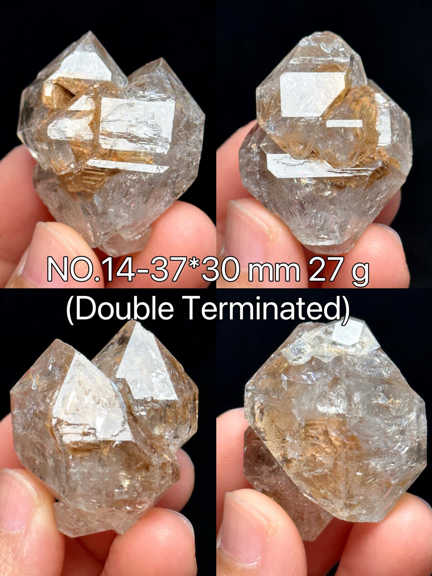 You Pick! Clear Himalayan Skeletal Quartz Fenster Crystal/Double Terminated Golden Clay Skeleton Energy Crystal/Palm-size Crystal Healing