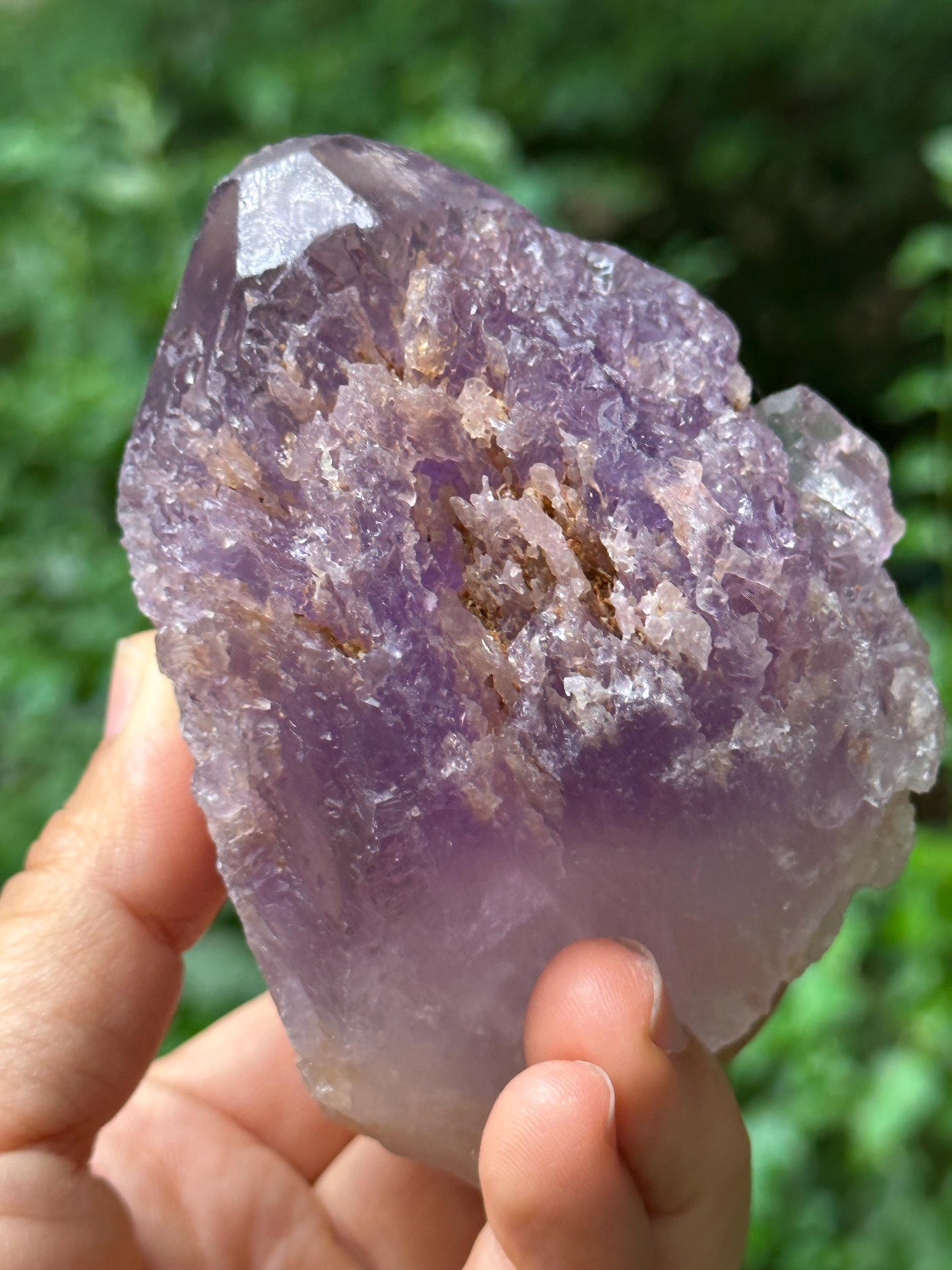 Natural Dissolution Amethyst Quartz Crystal/Etched Amethyst /Violet Nirvana Energy Crystal/Erosioned Quartz/Meditation/Reiki-320 g