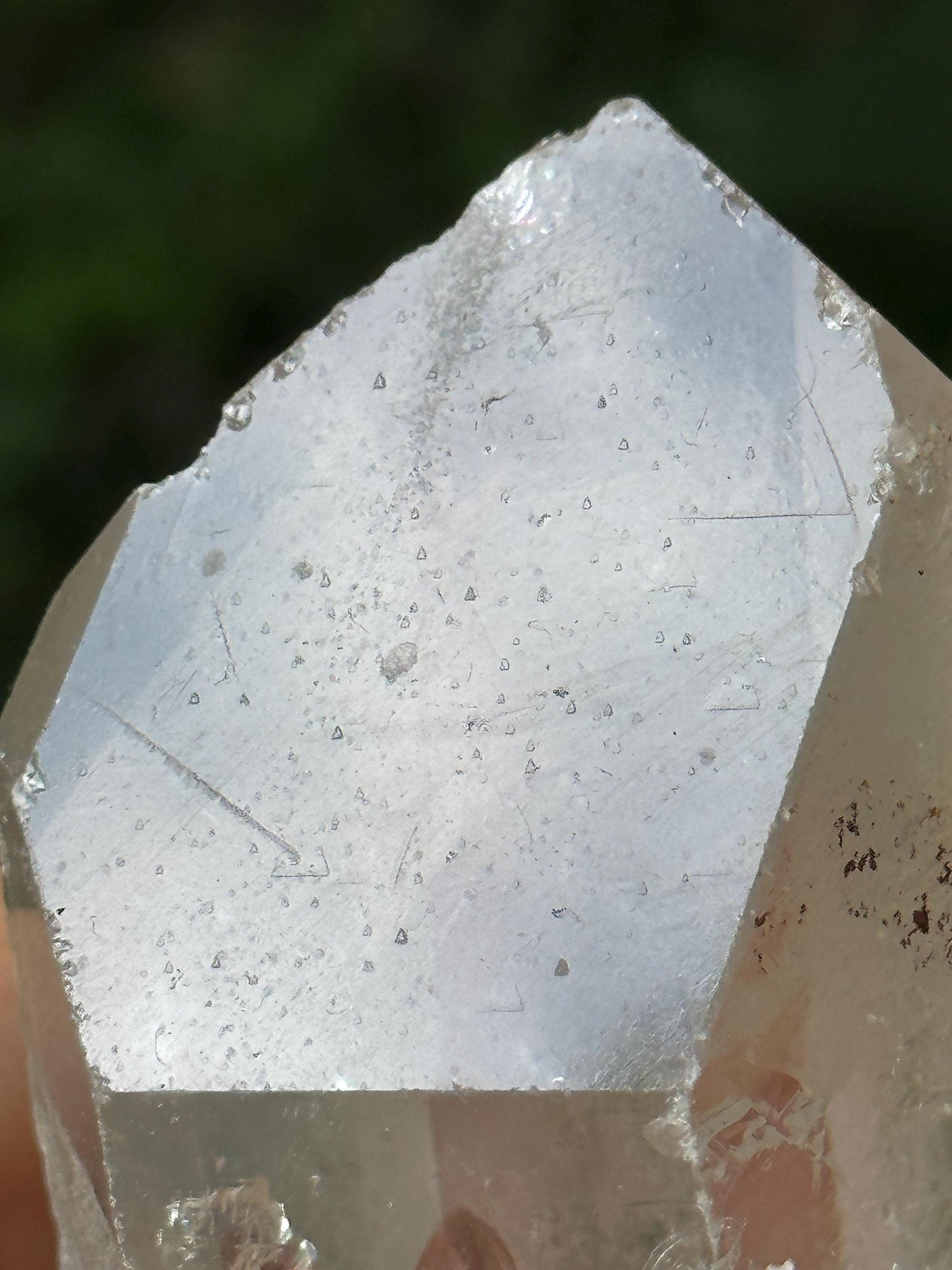 Clear Himalayan Quartz Record-keeper Crystal Point with Green Phantom Included/Energy Crystal/Reiki/Healing Crystal/Meditation-127 g