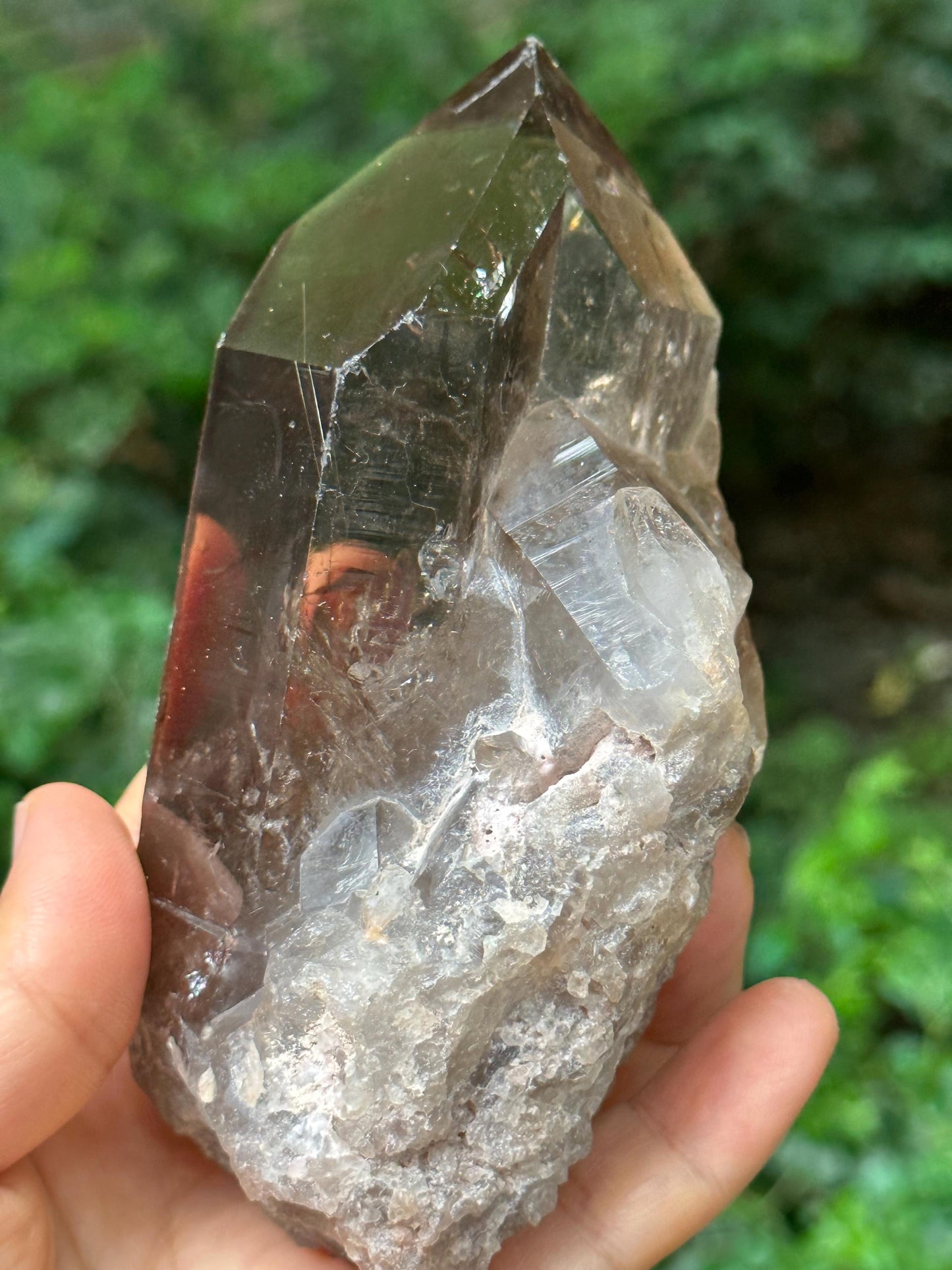 Clear Record-keeper Crystal Smokey Quartz/Rainbow Crystal Point/Energy Crystal/Reiki/Healing Crystal/Meditation-475 g