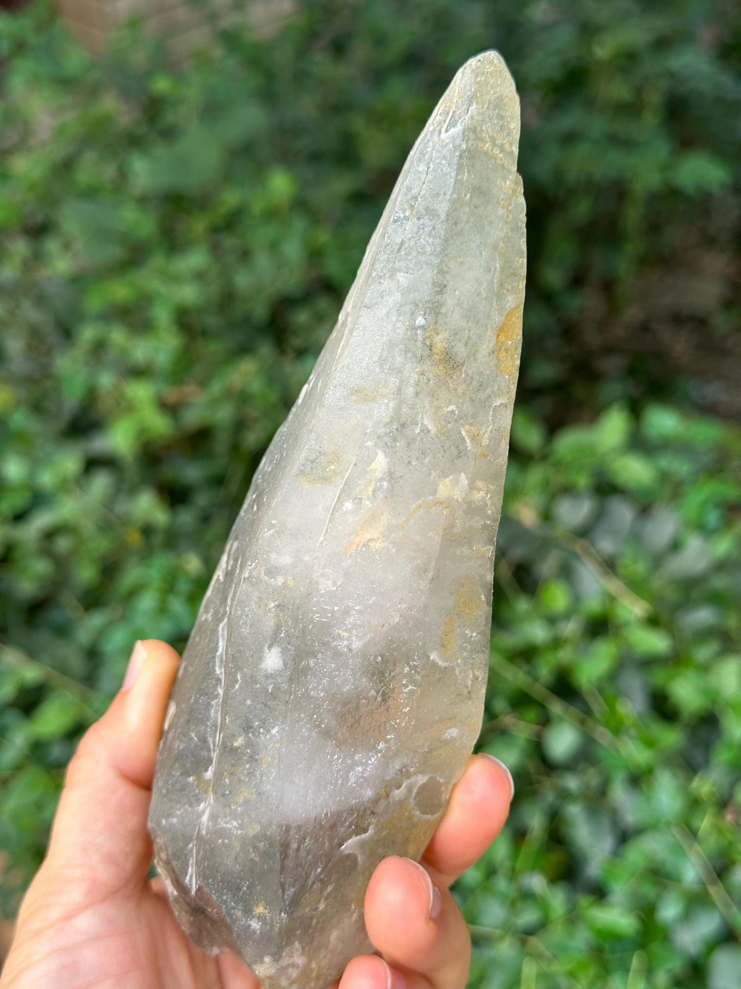 Green Rutile Quartz Laser Crystal Point/Quartz Inclusion/Energy Crystal/Generator Crystal/Meditation/Healing -450 g