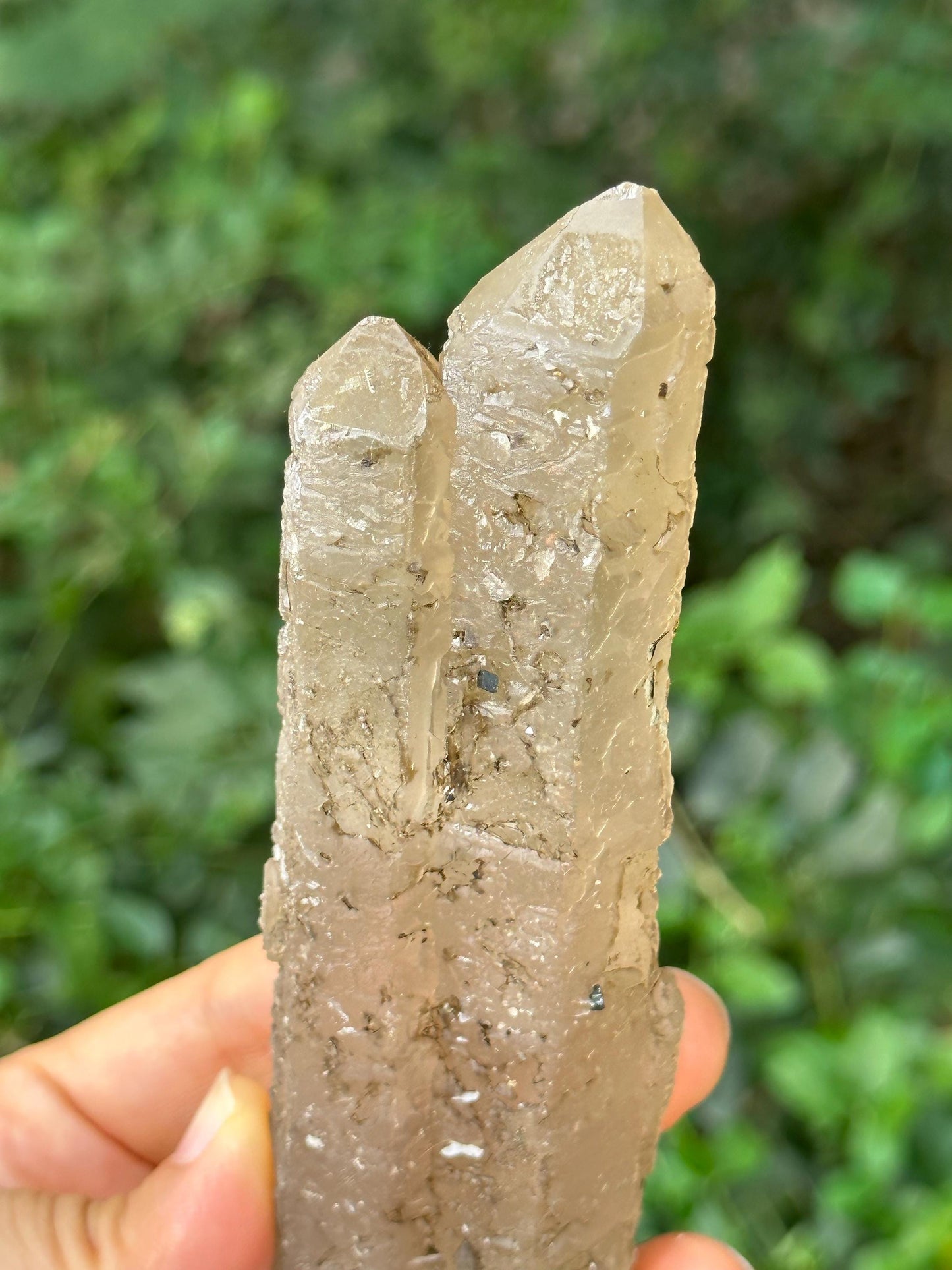 Natural Quartz Special Rune Nirvana Tantric Twins Crystal Point/Self-healed Crystal/Erosioned Energy Crystal/Reiki/Healing/Meditation-214 g