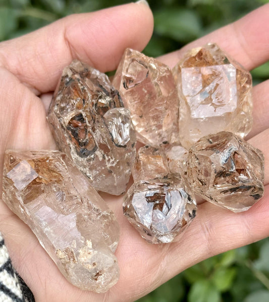 You Pick! Ancient-mined Skeletal Quartz Fenster Crystal/Red Mud Window Skeleton Crystal/Energy Crystal/Palm-size Quartz/Crystal Healing