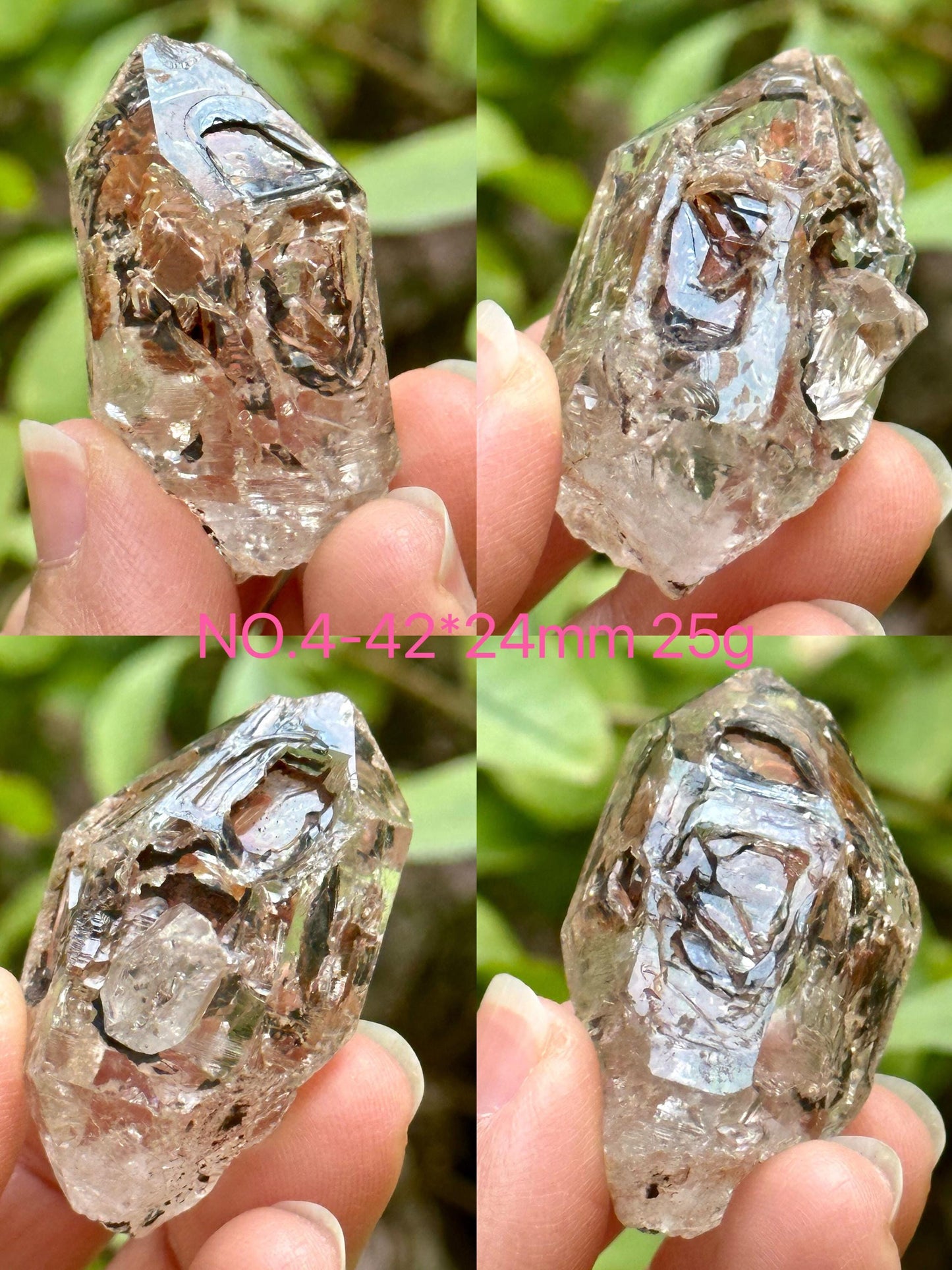 You Pick! Ancient-mined Skeletal Quartz Fenster Crystal/Red Mud Window Skeleton Crystal/Energy Crystal/Palm-size Quartz/Crystal Healing