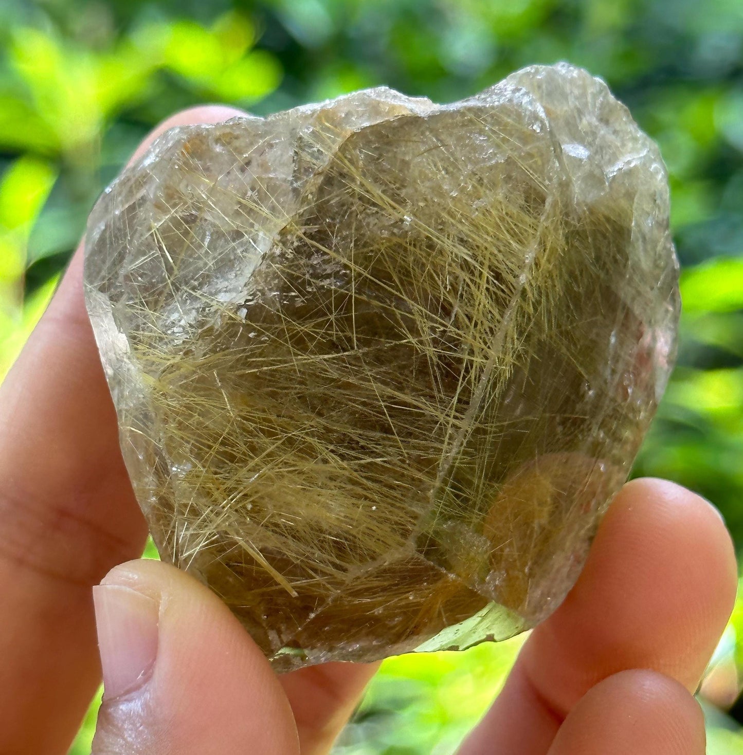 Raw Record-keeper Golden Rutile Quartz Crystal Point/Quartz Inclusion/Reiki/Healing Crystal/Meditation/Golden Needle Included In Crystal-89g