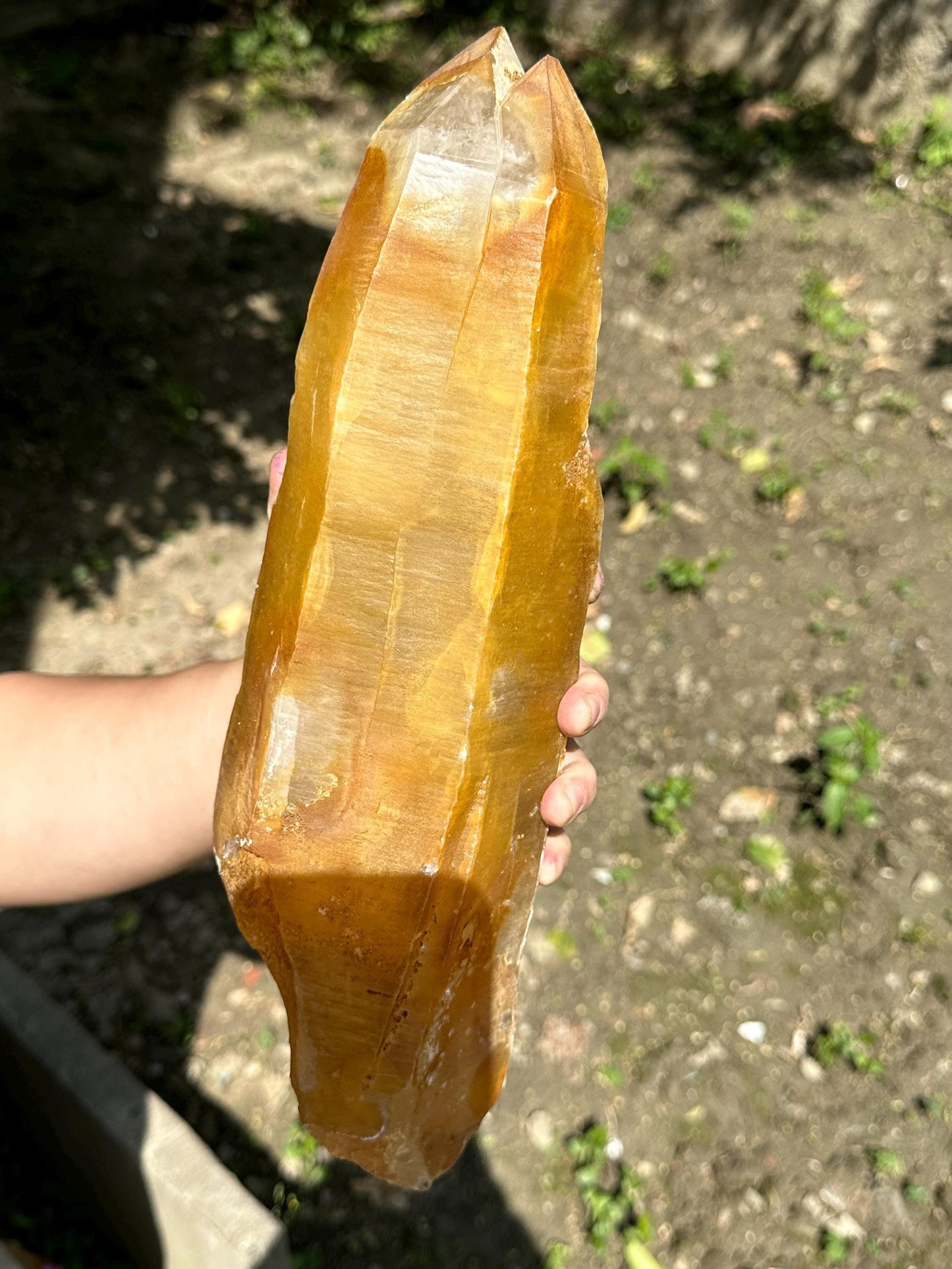 9.7 lbs Huge Golden Himalayan Double Terminated  Quartz Twins Aura Crystal/Tibet Energy Crystal/Display/Meditation/Collection/Specimen-4400g