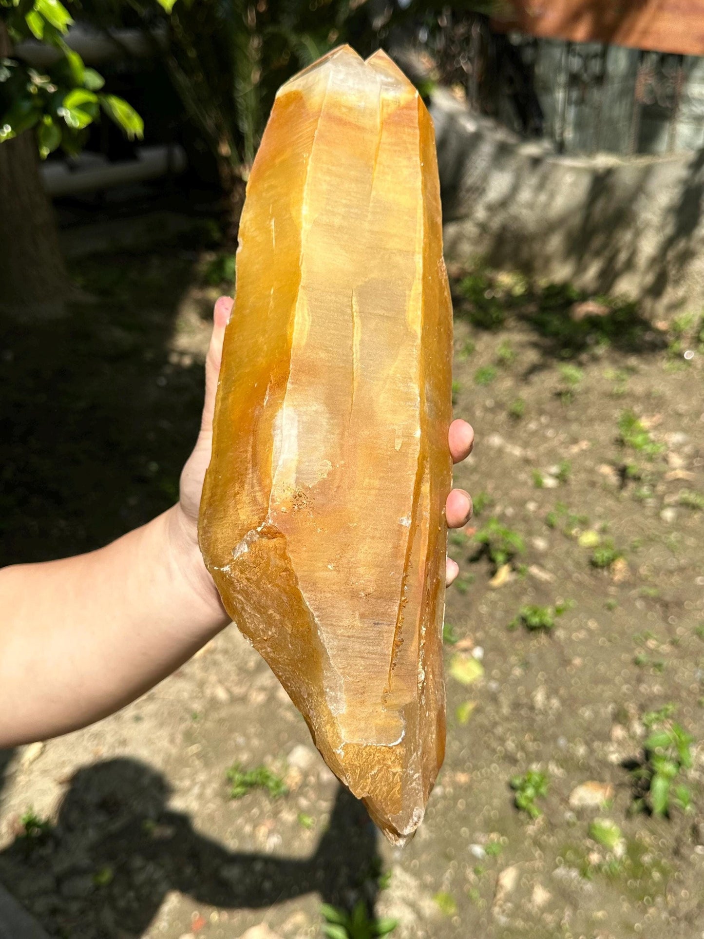 9.7 lbs Huge Golden Himalayan Double Terminated  Quartz Twins Aura Crystal/Tibet Energy Crystal/Display/Meditation/Collection/Specimen-4400g