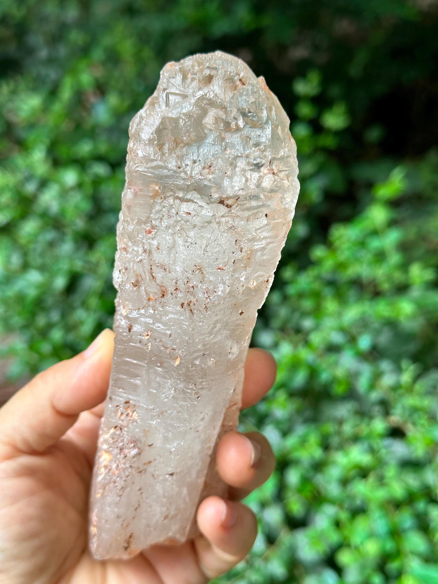 Pink Himalayan Record-keeper Nirvana Quartz Single Crystal Self-healed Crystal/Energy Crystal/Reiki/Healing Crystal/Meditation-438g