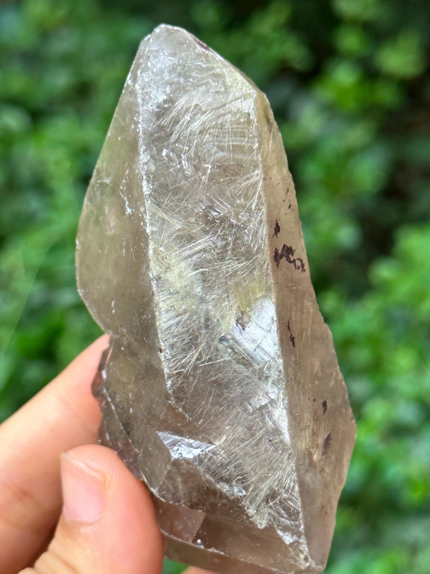 Natural Double Terminated Rutile Quartz Crystal Point/Energy Crystal/Reiki/Healing Crystal/Meditation-123 g