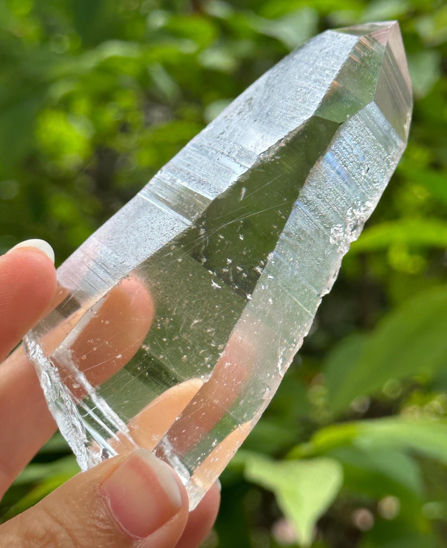 Clear Himalayan Lemurian Seeds Silver Rutilated Quartz Crystal Point/Akashic Striation Energy Crystal/Reiki/Healing Crystal/Meditation-188 g