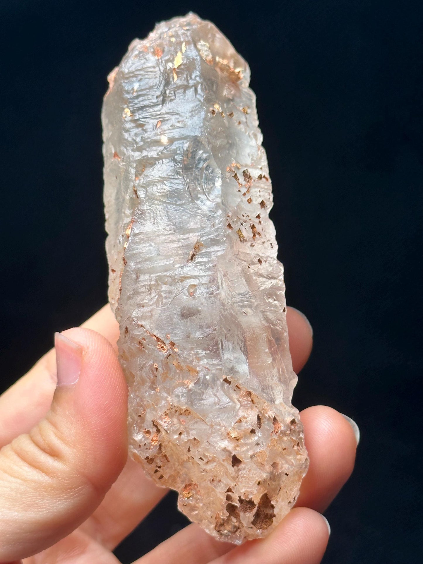 Pink Himalayan Nirvana Quartz Rainbow Crystal Self-healed Crystal/Erosioned Energy Crystal/Etched Healing Crystal/Meditation-140 g