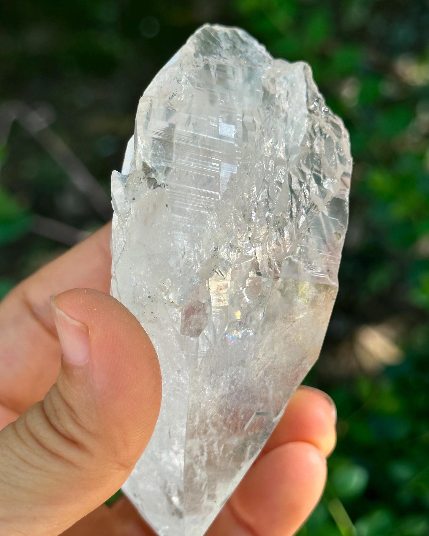 Himalayan Double Terminated Clear Rainbow Mosaic Laser Crystal/Castle Quartz Crystal/Energy/Reiki/Healing/Meditation/Crystal Collection-168g