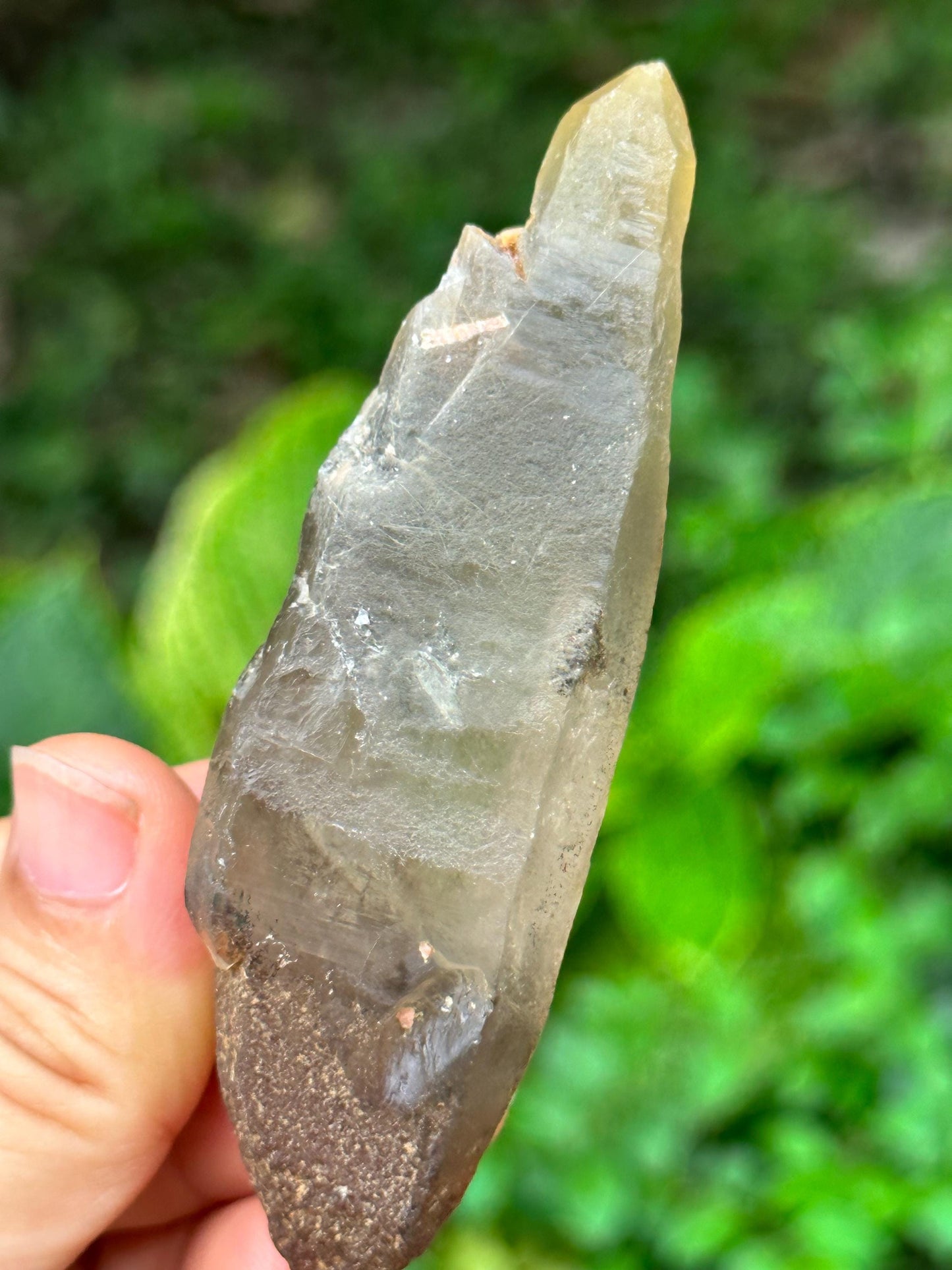 Natural Double Terminated Laser Crystal Green Rutile Quartz Point/Himalaya Energy Crystal/Generator Healing Crystal/Meditation Crystal-52 g