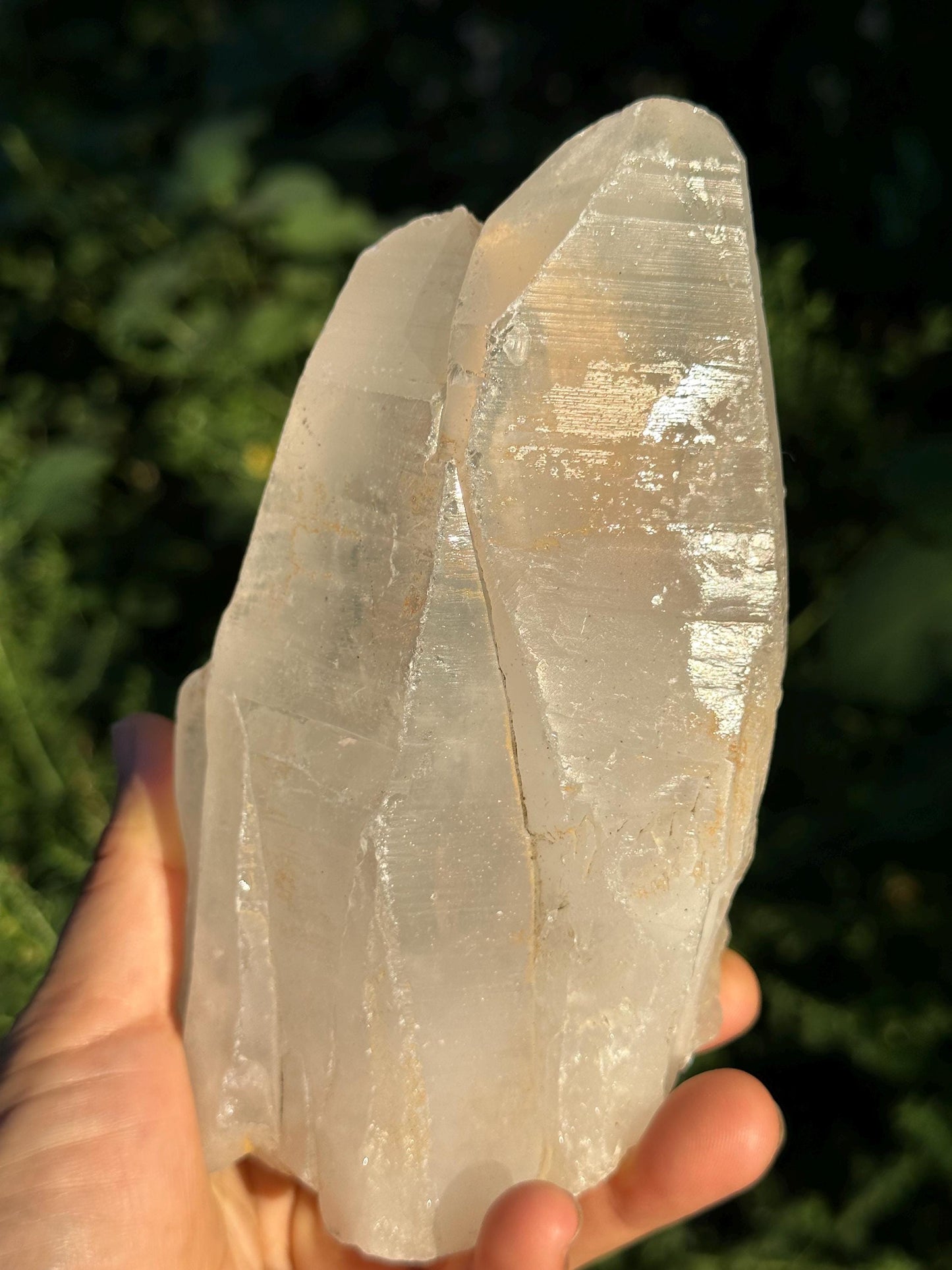 Tantric Twins Lemurian Seed Quartz Crystal Point /Soul Mate Energy Crystal/Meditation/Reiki-827 g