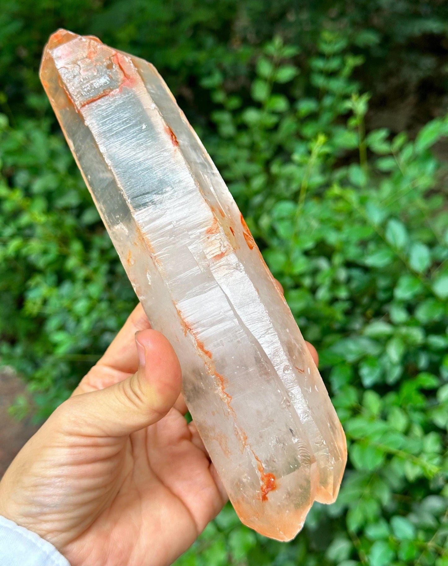 8.2" Natural Long Himalayan Double Terminated Quartz Crystal with Amphibole Included/ET Crystal Collection/Meditation/Reiki/Healing-679 g