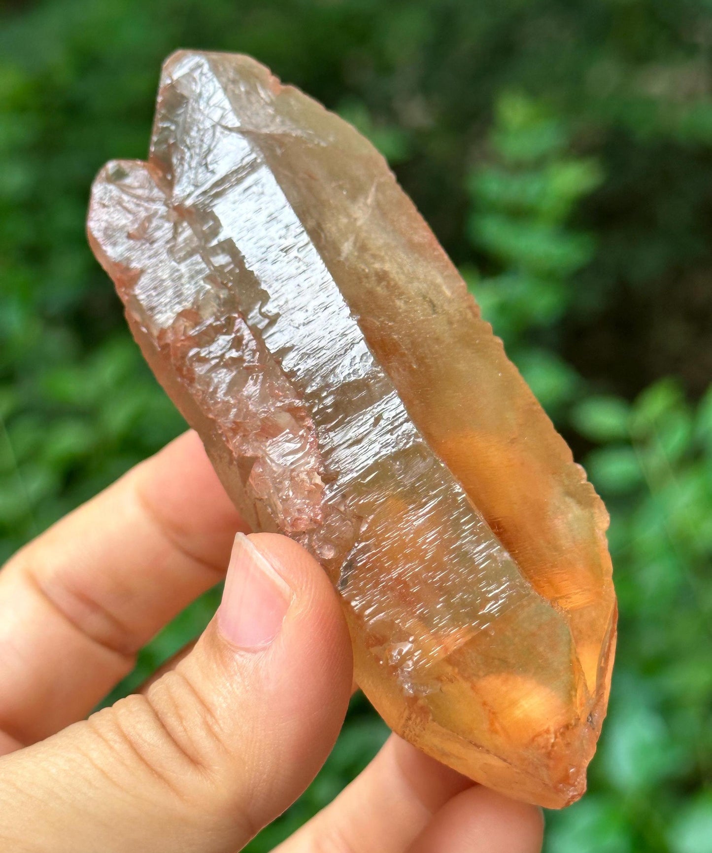 Natural Double Terminated Citrine Quartz Nirvana Crystal Point/Self-healed Crystal/Erosioned Energy Crystal/Reiki/Healing/Meditation-110 g