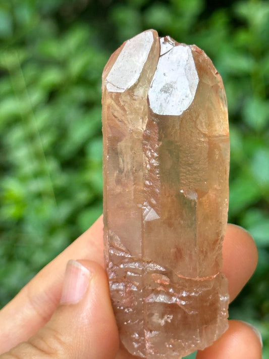 Natural Citrine Quartz Nirvana Tantric Twins Crystal Point/Self-healed Crystal/Erosioned Energy Crystal/Reiki/Healing/Meditation-62 g