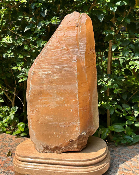 16.1 lbs Natural Huge Tangerine Quartz Single Crystal Point/Hematite Golden Surface Large Knife Crystal/Yellow Stone/Special gift-7260 g