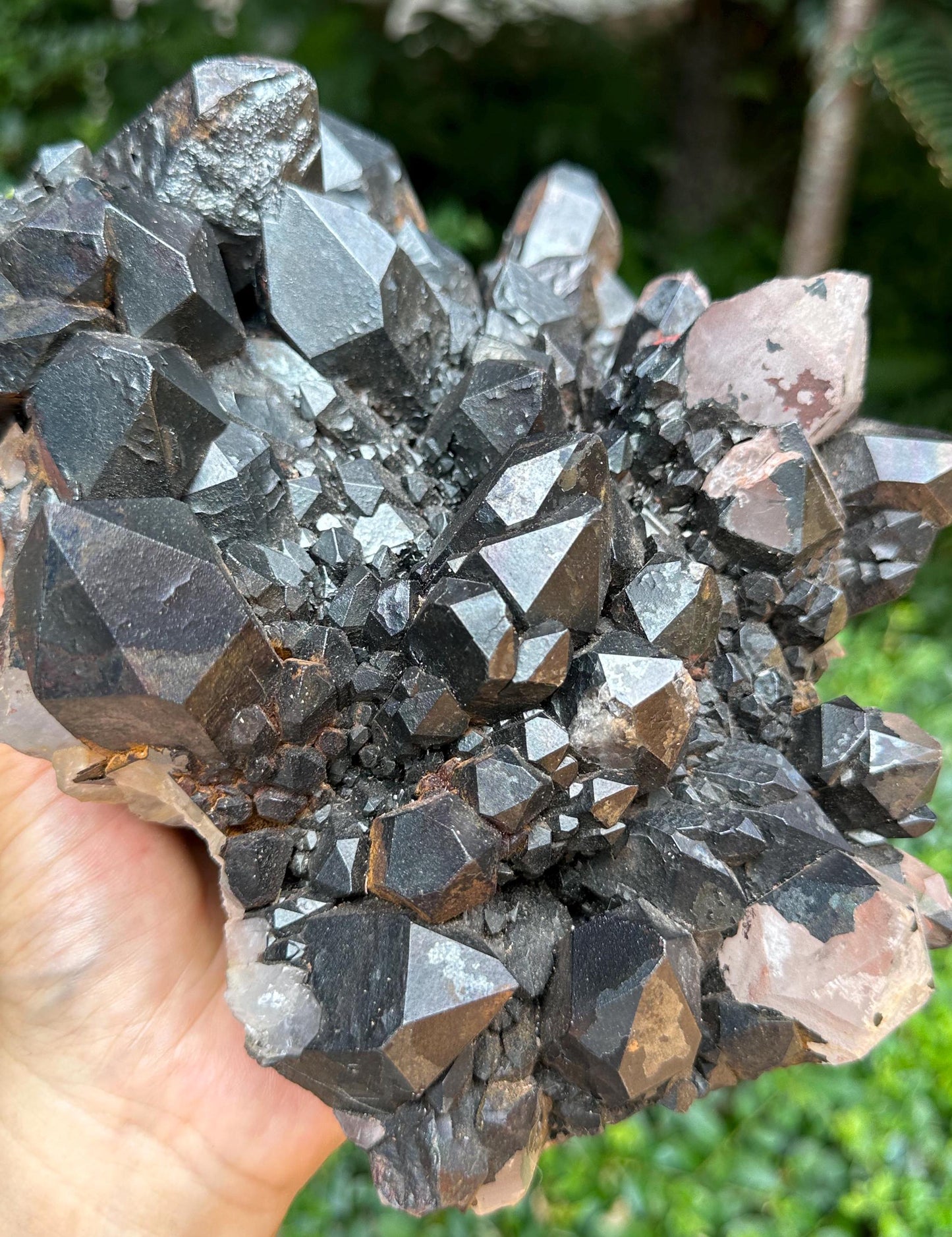 8.3 lbs Rare Natural Himalayan Silver Rainbow Aura Ancient-mined Quartz Crystal Cluster/Rainbow Abundance Crystals/Darth Vader Crystal-3720g