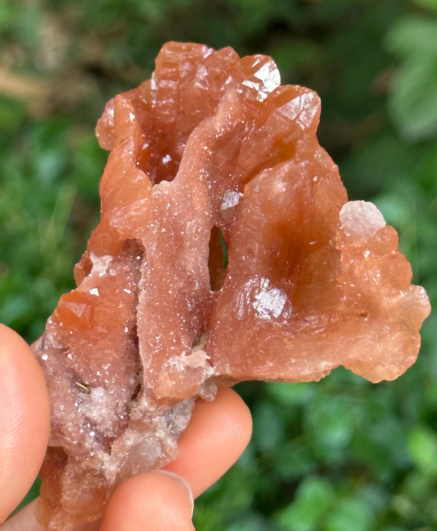 Shining Tangerine Rose Quartz Flower Crystal Cluster/Red Hematite Quartz Crystal/Abundance Crystals/Crystal Collection/Healing Crystal-66 g